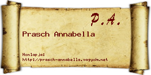Prasch Annabella névjegykártya